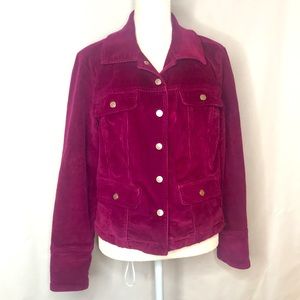 Live A Little Corduroy Magenta Jacket